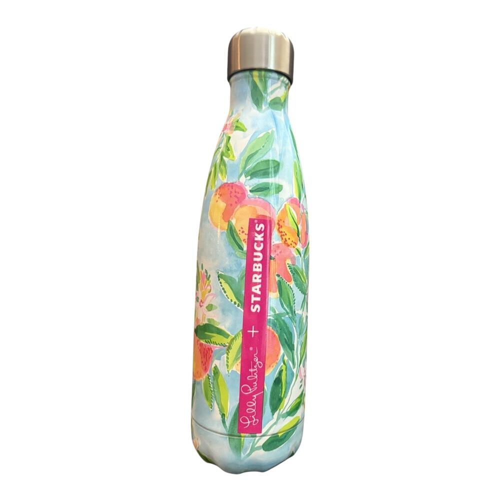Starbucks Swell Lily Pulitzer Water Bottle 17 Ounces βFresh Squeezed Peachesβ.